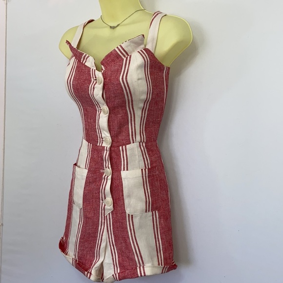 Reformation Romper Red White “Coconut “ 0 EUC` - Picture 6 of 8